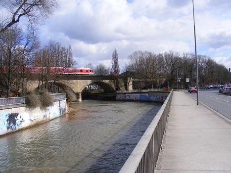Bayreuth Railroad Bridge spans the Roter Main River and carries the Dresden-Nürnberg and the Lichtenfels-Franken Railway lines