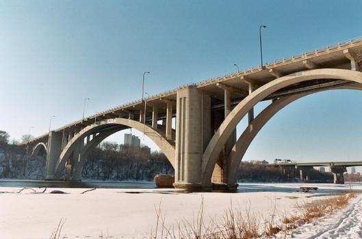 Views of the Cappelen Memorial Bridge, that carries Franklin Avenue accross the Mississippi just south of the University of Minnesota campus