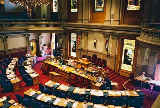 Inside the State Senate chamber