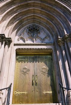 Basilica of the Immaculate Conception. The front door of the cathedral