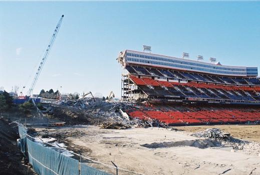 The demolition of Mile High Stadium