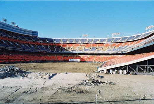 The demolition of Mile High Stadium