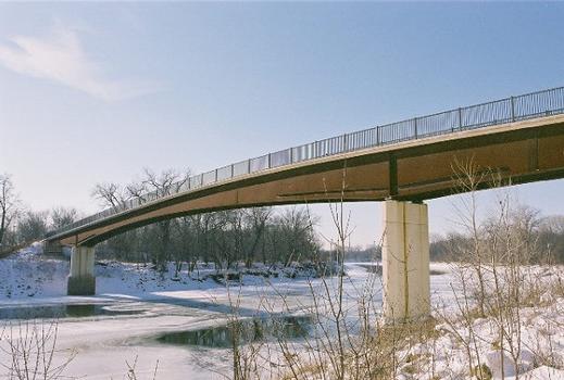 Views of the Bloomington Ferry Trail Bridge. This trail is part of a network of trails that runs through the Minnesota River wildlife refuge