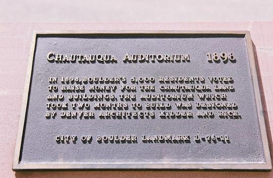 Chautauqua Auditorium - Historic plaque