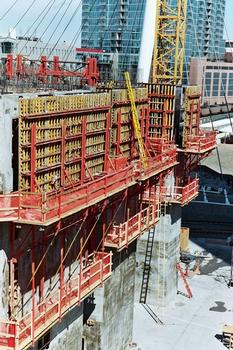 DaVita World Headquarters - Early in the construction phase. This is the climbing formwork used to make the elevator cores