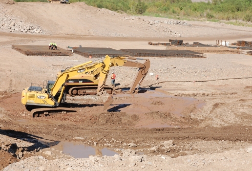Tempe Town Lake Dam - Construction underway in 2014.
