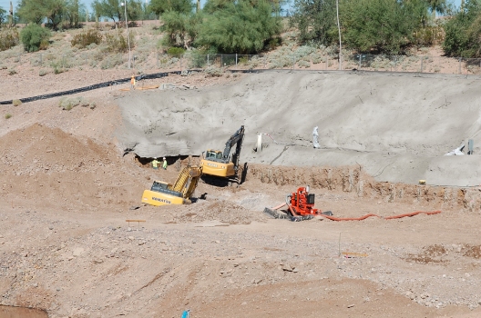 Tempe Town Lake Dam - Construction underway in 2014.