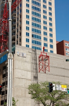 The Quincy - Tower crane being dismantled.