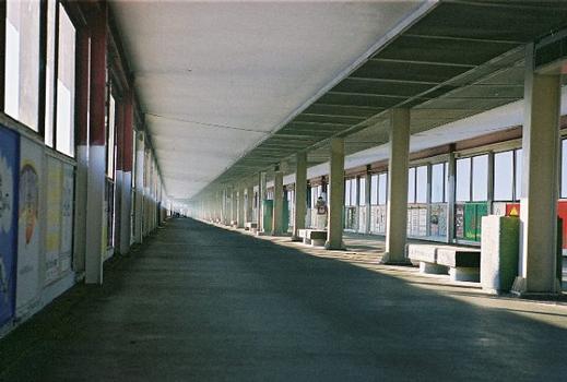 View inside the covered pedestrian walkway