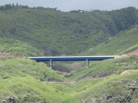 Viaduc de la ravine de Bras Grande Ravine ouvrage terminé vu de la RN1