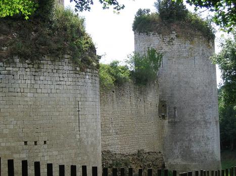 Château du Coudray-Salbart 12ème et 13ème siècle, Tour Double, Tour de Bois-Berthier , Echiré, Deux-Sèvres, Poitou-Charentes, France