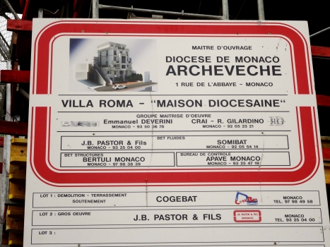 Maison Diocésaine, Monaco - Panneau de chantier