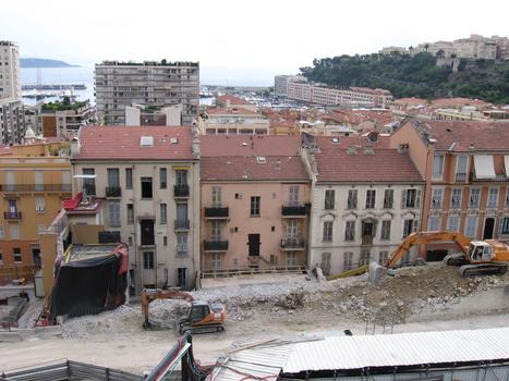 Demolition of the old Prince Pierre Bridge in Monaco