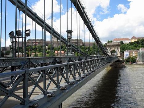 Kettenbrücke Budapest - die Brücke ist eine Hängebrücke mit Ketten anstelle der üblichen Stahlkabel