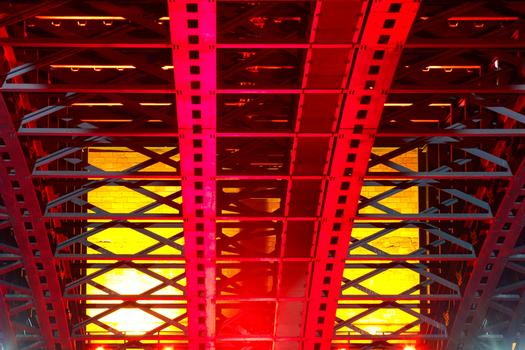 Theodor Heuss Bridge during Luminale light show