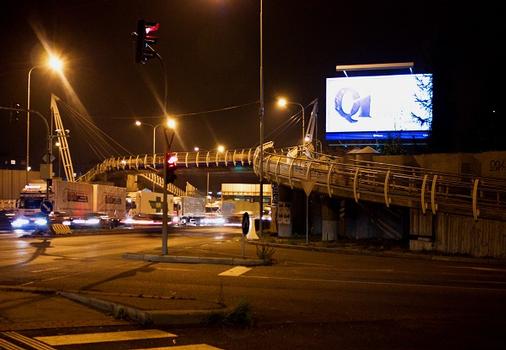 Barrandov Footbridge in the night