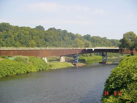 Seen upstream of the the bridge side