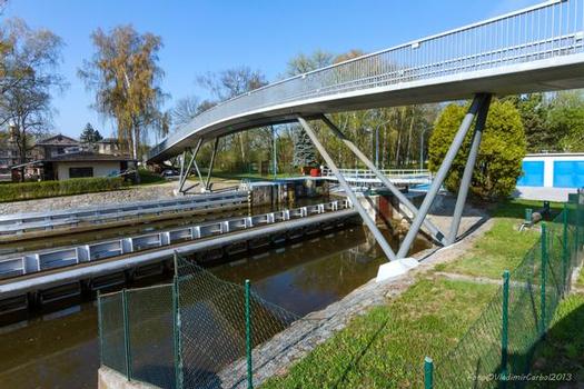 Poděbrady Footbridge over the Elbe River Lock Canal