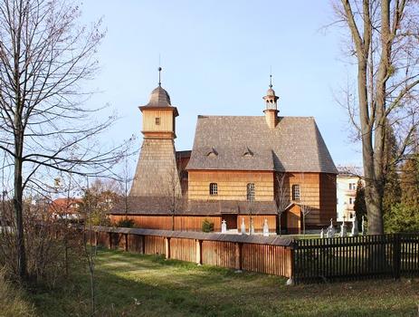 Wooden Church of St. Catherine in the sunset