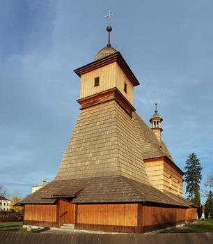 Wooden Church of St. Catherine in the sunset