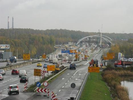 Katowice-Murckowska A4 Overpass: western view to the both bridges