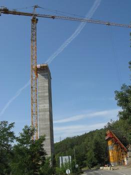 Great motorway bridge crossing the Lochkov Valley (Prague, Czech Republic) will be a part of the Prague Outer Road Ring