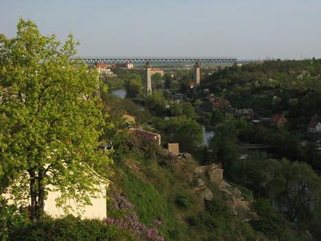 Znojmo railway viaduct crossing the Dyje river valley