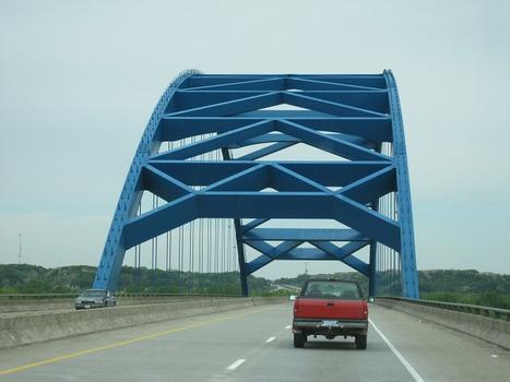 Dessus du pont sur Mississipi I-280 entre Illinois et Iowa approche Est (coté Illinois)