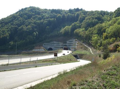 Entrée Nord du Tunnel du Sinard - Vue vers le Sud - Vué Générale avec tunnel pour la route d'accès au lac