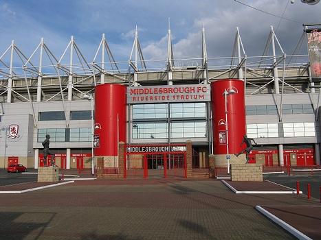The main entrance of Riverside Stadium, Middlesbrough
