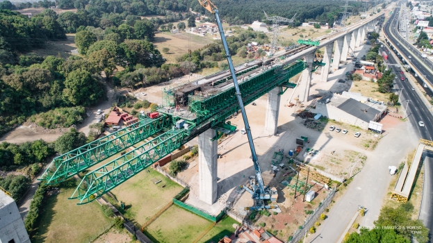 Construction site of the new intercity line connecting Toluca and Mexico City