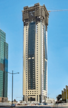 The new Al Thuraya Tower in Doha has 3 basement levels and 42 floors above the surface.
