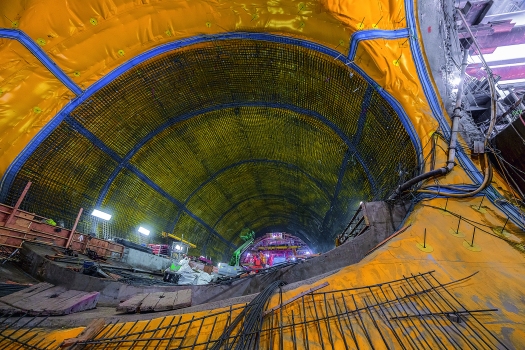 The oval-shaped underground structure measures 15 m in diameter and is 60 m long.