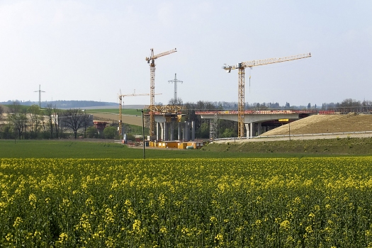Talbrücke Lappach während der Bauphase