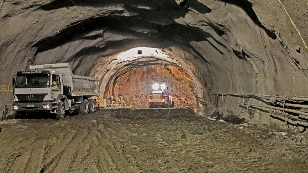View inside the tunnel during construction
