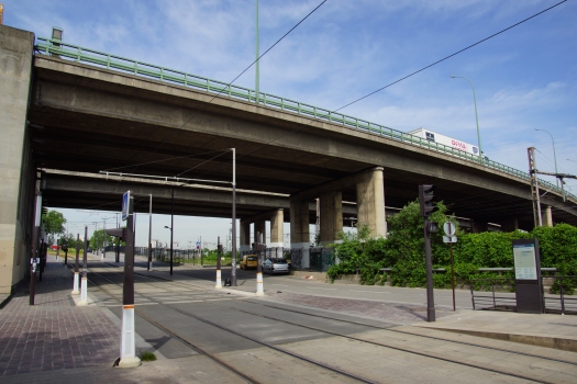 Paris Ring Road (Boulevard périphérique) - viaduct crossing the railroad at La Villette