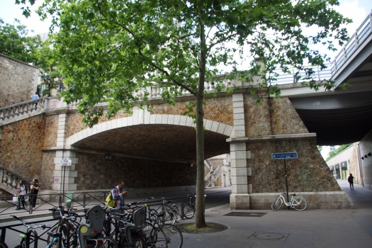 Pont de la rue de Tolbiac sur la rue du Chevaleret