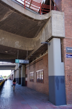 Westliche Zufahrtsrampen am Bahnhof Chamartín
