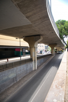 Straßenbahnviadukt der Avenue Henri Frenay