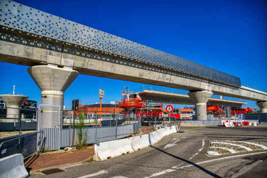 Viaduc de la ligne B du métro de Rennes