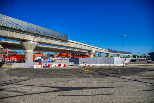 Viaduc de la ligne B du métro de Rennes