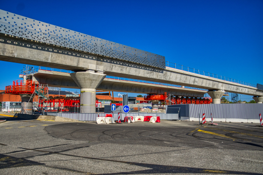 Viaduc de la ligne B du métro de Rennes