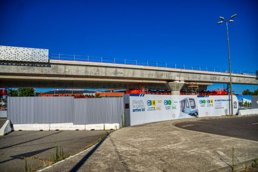 Viaduc de la ligne B du métro de Rennes