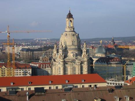 Frauenkirche Dresden vom Turm der Kreuzkirche aus gesehen