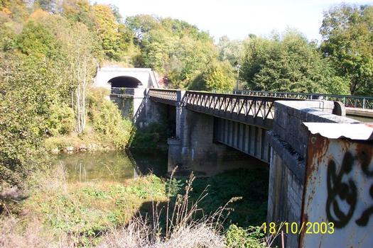Canal de la Marne à la Saône : Condes, le pont canal et l'entrée du tunnel