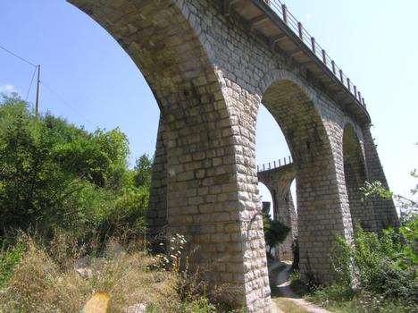 Viaduc de Caramel, Pont rail (hors service), Castillon, Alpes-Maritimes