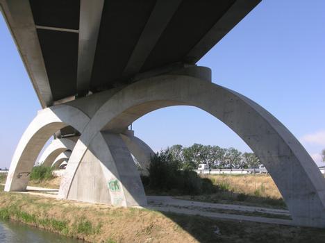TGV Viaduct over the A7 at Donzère