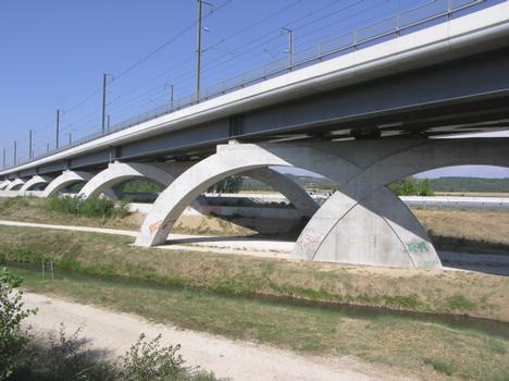 TGV Viaduct over the A7 at Donzère