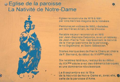 Aime - Eglise de la Nativité-de-Notre-Dame - Panneau d'information