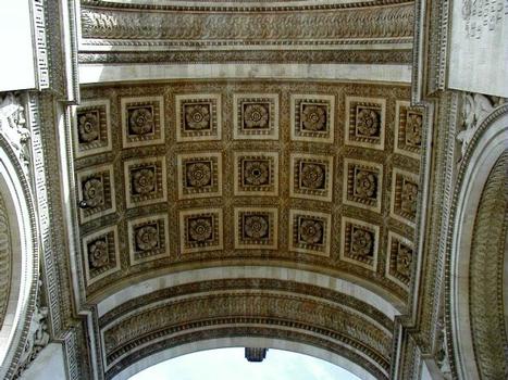 Arc de Triomphe in Paris.Vaulting in the arch